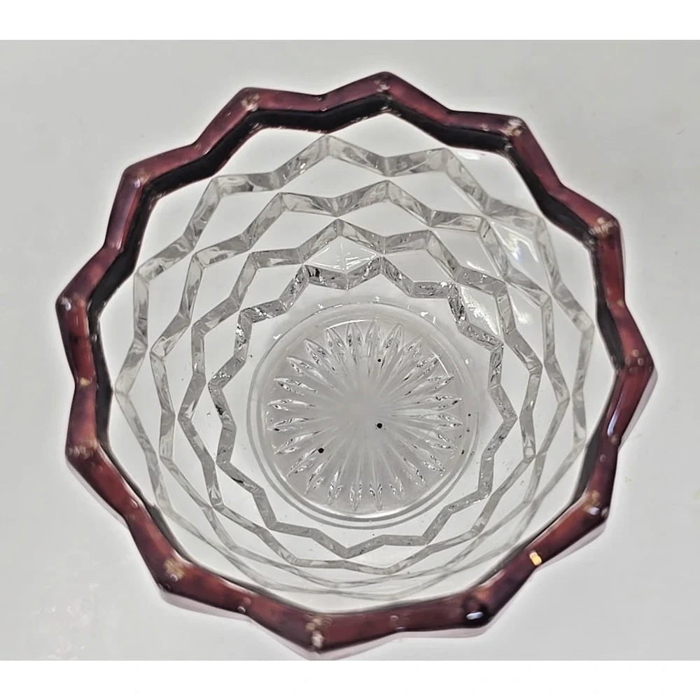 Vtg EAPG Fostoria American No 2056 Pattern Ruby Stained Glass Spooner‎ U174/1